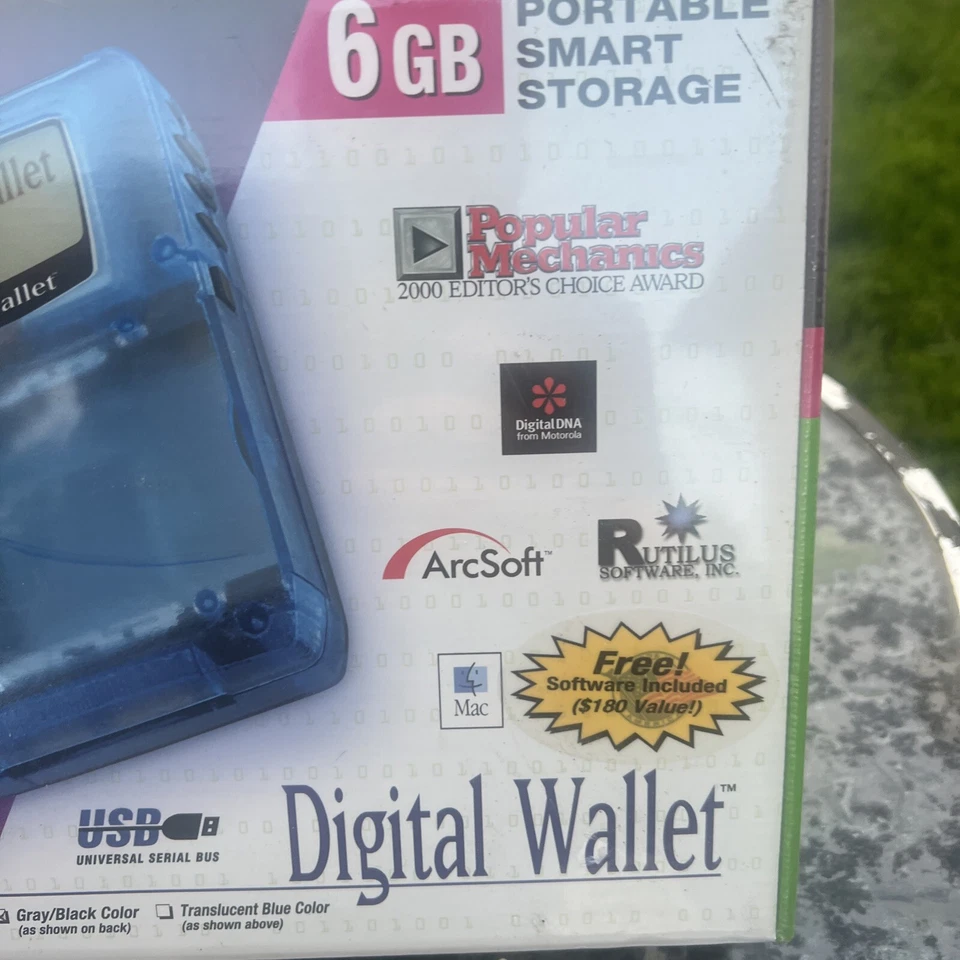 Vintage NEW Minds Work Digital Wallet 6 GB Portable Smart Storage Mac PC Sealed - Image 4 of 4