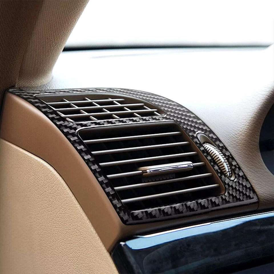 3Pcs Carbon Fiber Interior Air Vent Outlet Trim For Benz E-Class W211 2003-2009 - Изображение 3 из 4