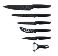 Messerset 5 Messer 1 SparschäLer 6-Teiliges Set Brotmesser Kochmesser Schwarz