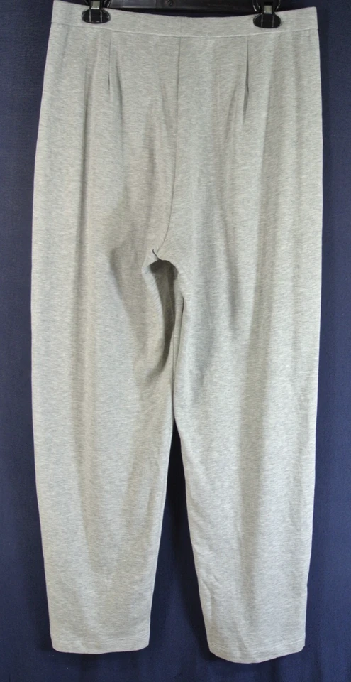 NUEVO, Eileen Fisher Terry polar pantalones holgados en gris talla L #P3684 Foto 2 de 4