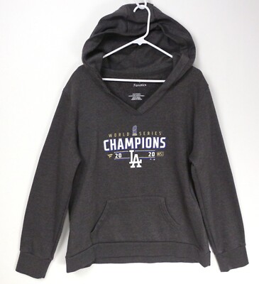 Fanatics Los Angeles Dodgers Womens 2020 World Series Hoodie Gray