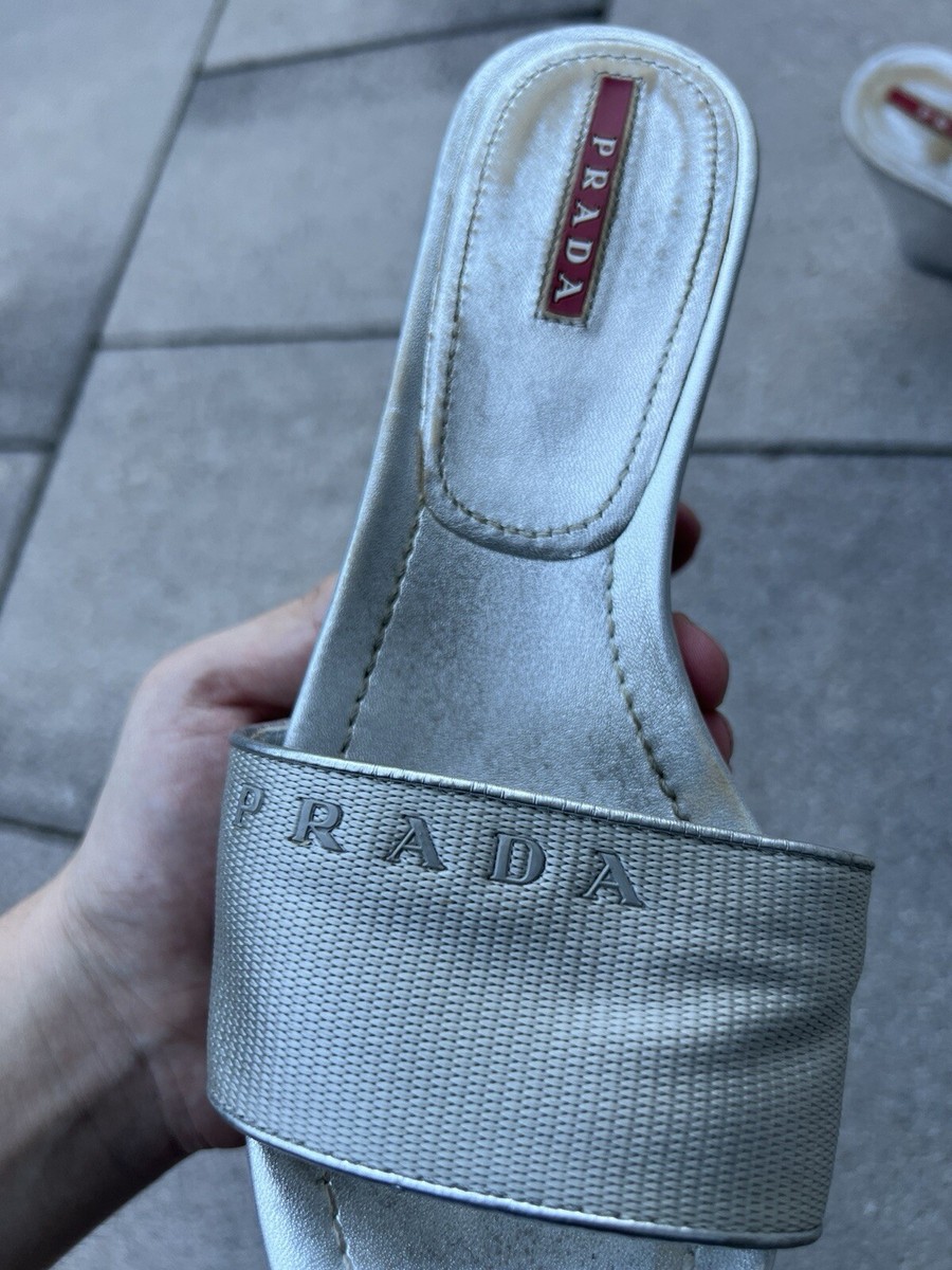 Prada Vintage Platform Wedge Sandals 3X4870 Size 36.5 | eBay