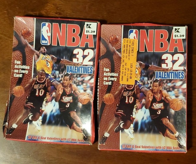 Lot Of 2 NBA VALENTINES DAY Cards 1999 KOBE BRYANT Kevin Garnett TIM 