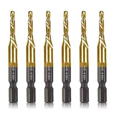 6-pc 8-32NC Combination Drill Tap Bit Set SAE 8-32NC Thread Size