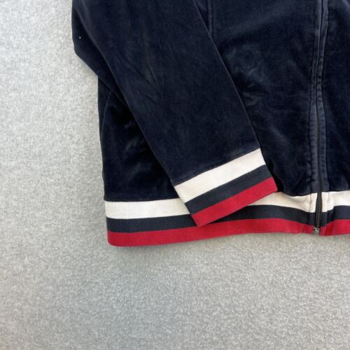 Tommy Hilfiger Jacket Womens 2X Black Velvet Full Zip Collared Embroidered Logo - Picture 5 of 11