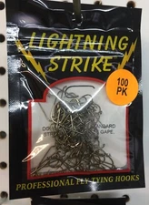 Lightning Strike DF1 Dry Fly Hooks 100 count package Down Eye