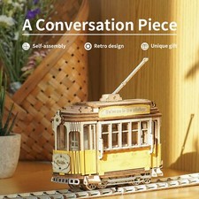 Robotime ROKR 3D Wooden Puzzle Vintage Tramca...