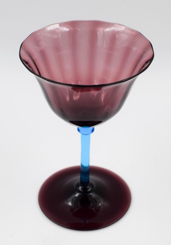 Steuben Amethyst & Celeste Blue Champagne Glass, Circa 1920, Signed. - Picture 2 of 5