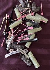Vintage Hair Pins And Curlers Plastic Roller Picks Multicolor 1950 s