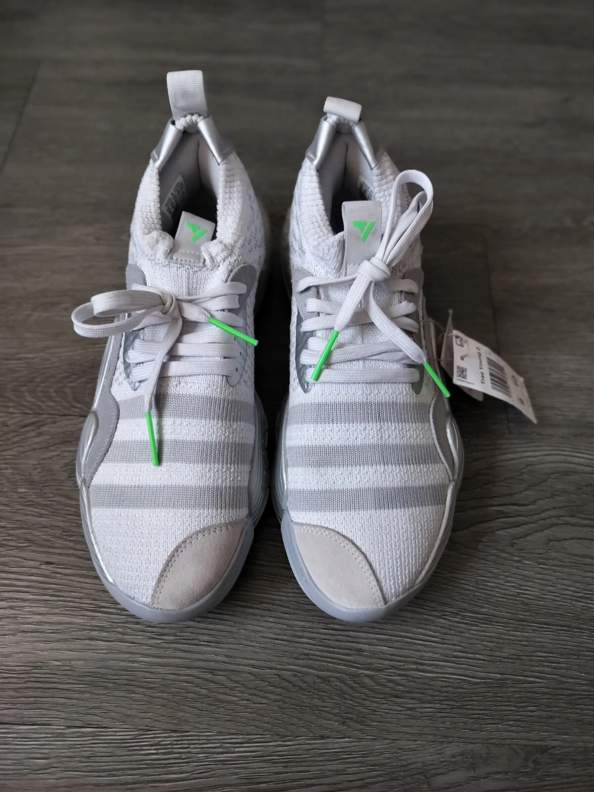 Adidas Trae Young 2 White Dash Grey Silver Men’s 9 Brand New