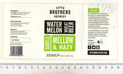 UK Bieretikett - Seven Brothers Brewery - Manchester - Wassermelone Weizenbier