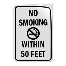 Vertical Vinyl Stickers No Smoking Within 50 Feet Facility Safety Sign Label