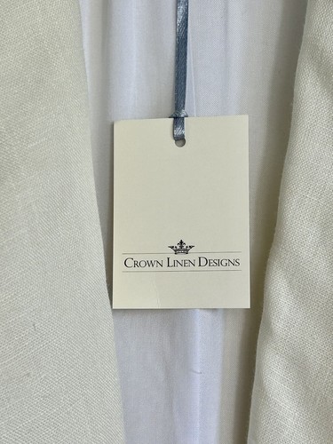 Arte Italica-Crown Linen Designs Blazer lungo donna Bobbi in avorio - Taglia S - Nuovo con etichette - Foto 5 di 7