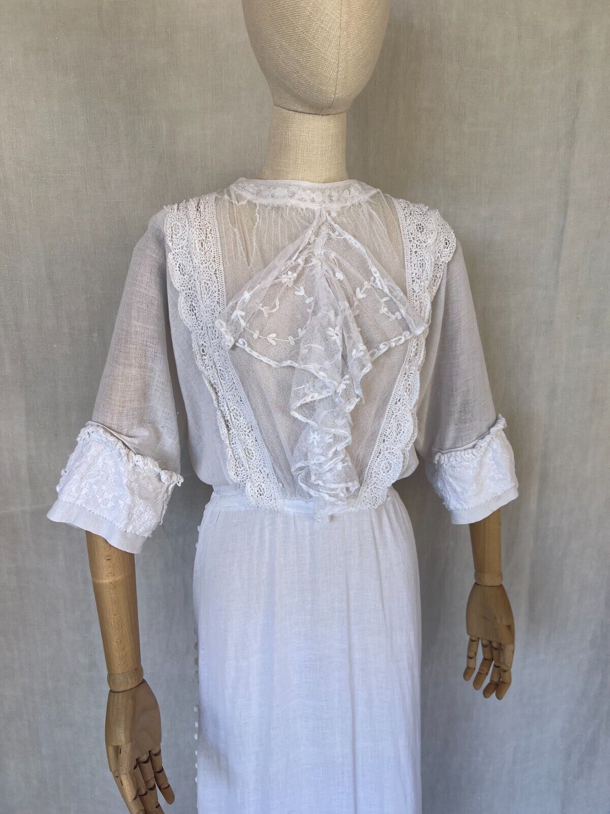 Antique 1920s Dress English 20s Cotton Cheeseclot… - image 7