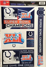 Indianapolis Colts - Multi Use Decal - 11" x 17" Sheet (Super Bowl 41 Champions)