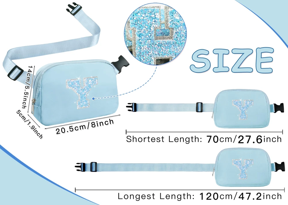 Initial Belt Bag Small Waist Fanny Pack Crossbody Purse Cross Body Pouch with...