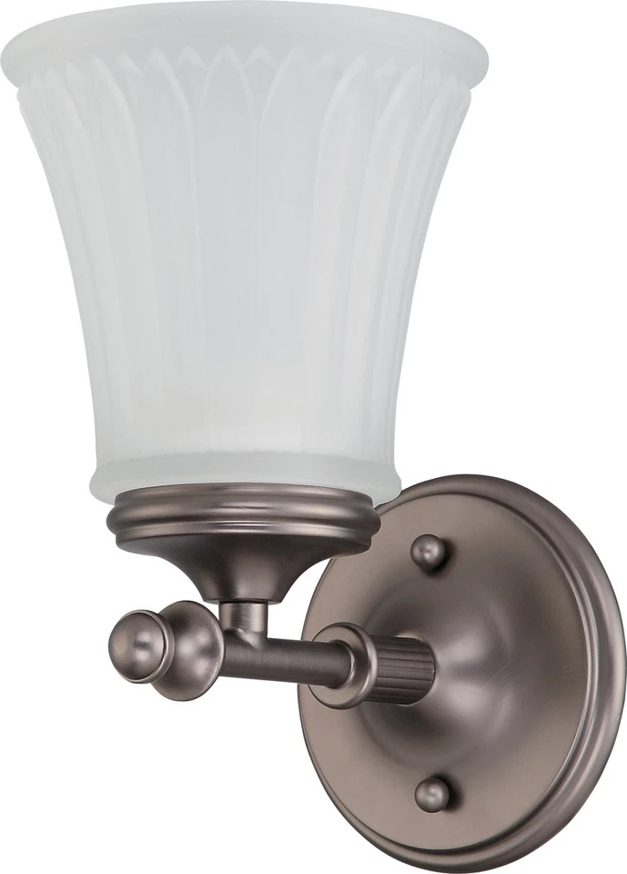 NUVO LIGHTING Nuvo Teller 1 Light Aged Pewter Wall Sconce With Frosted Etched Glass