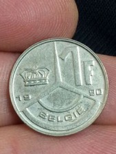 COIN  BELGIUM 1 FRANC 1990 XF Belgie coin Kayihan coin auction -1