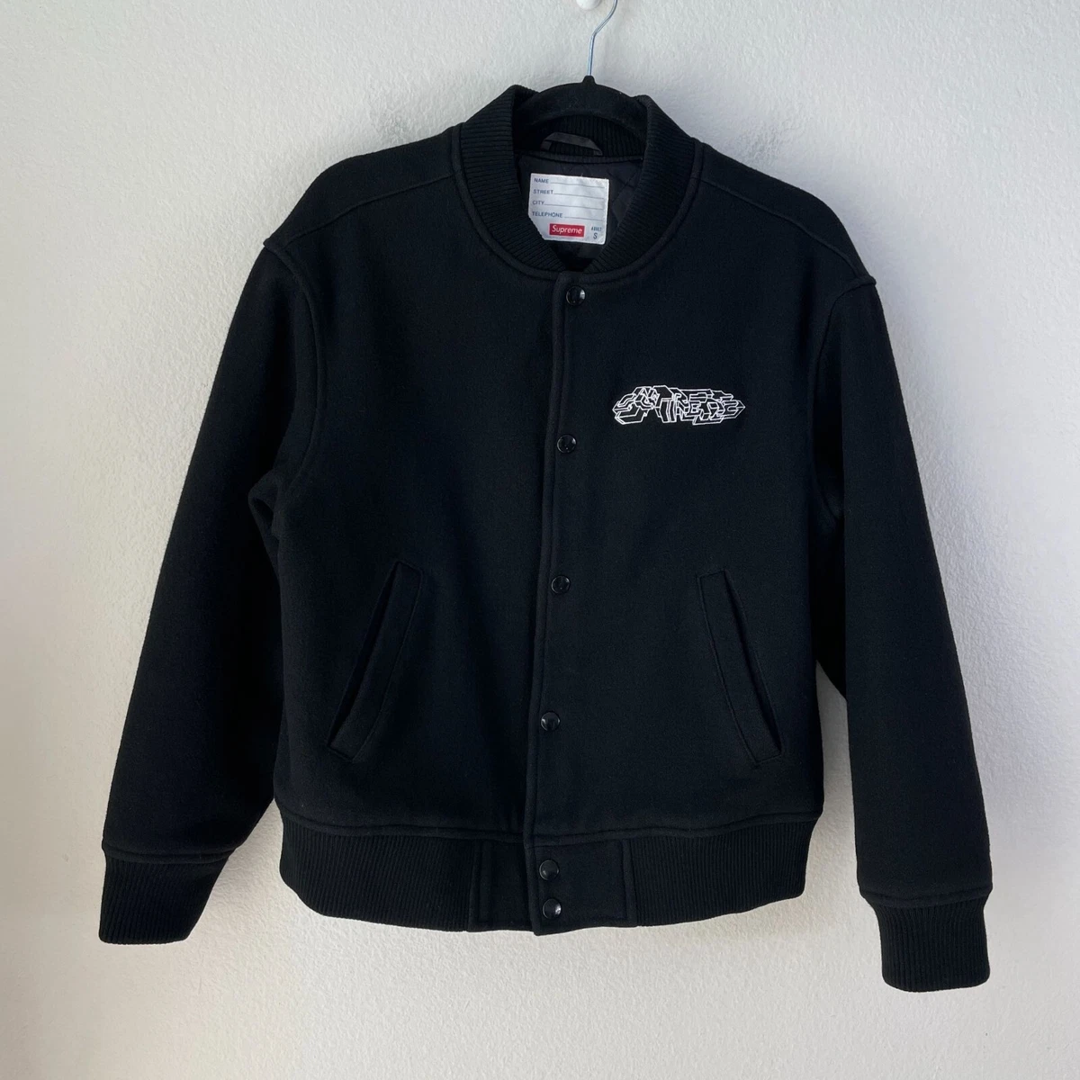 Supreme Delta Logo Varsity Jacket BlackL Cheap delta logo varsity