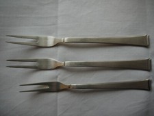 WMF 2500 Bauhaus 90er versilbert Vorleger 3 Fleisch-/Aufschnittgabeln #27