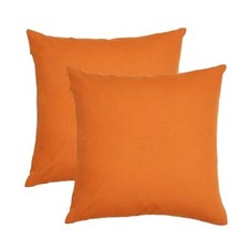  Cotton Throw Pillow Covers 16"X16" Set of 2 Decorative Zippered 16 X 16 Rust