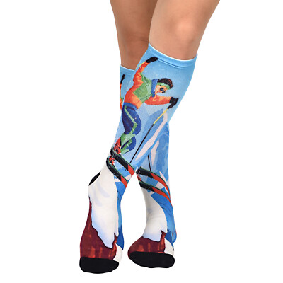 Socks Slippery Slopes Pattern Unisex Comes in a 1-pair, 2 Pair