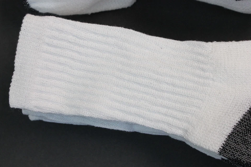 6 Pair Cotton White Black H/T Crew Socks 9-11 Men's Women's Long Crew Socks Thin - Image 3 of 4