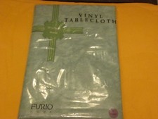 Furio Slate Blue 70" Round Vinyl Tablecloth New