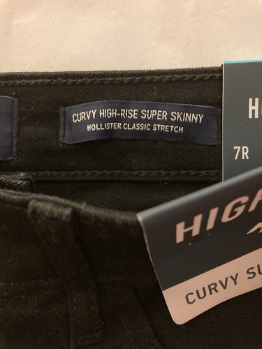 Hollister Curvy High Rise Super Skinny Black Jeans Size 7R 28 x 30 Stretch NWT - Picture 3 of 9