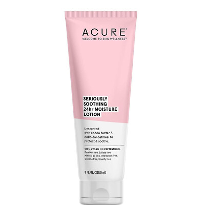 Acure Seriously Soothing 24hr Moisture Body Lotion, Unscented, 8 Fluid Ounce
