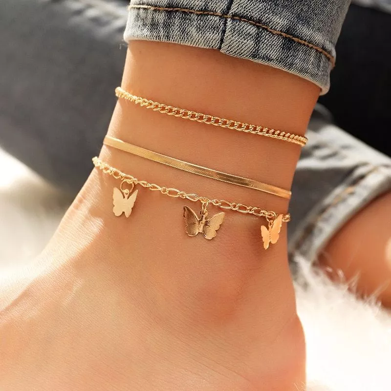 Butterfly anklet sale