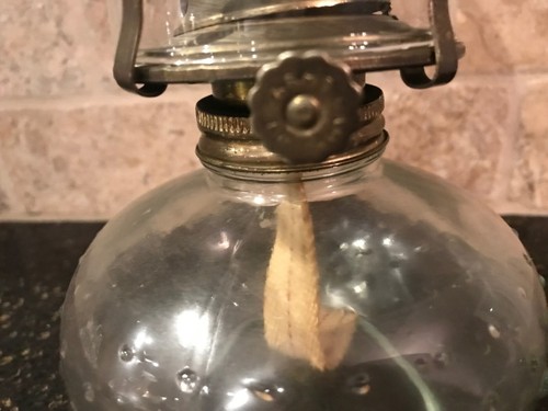 Lamplighter Farms Hobnail Clear Glass Oil Lamp, Lantern with Shade, Emergencies - Picture 3 of 7