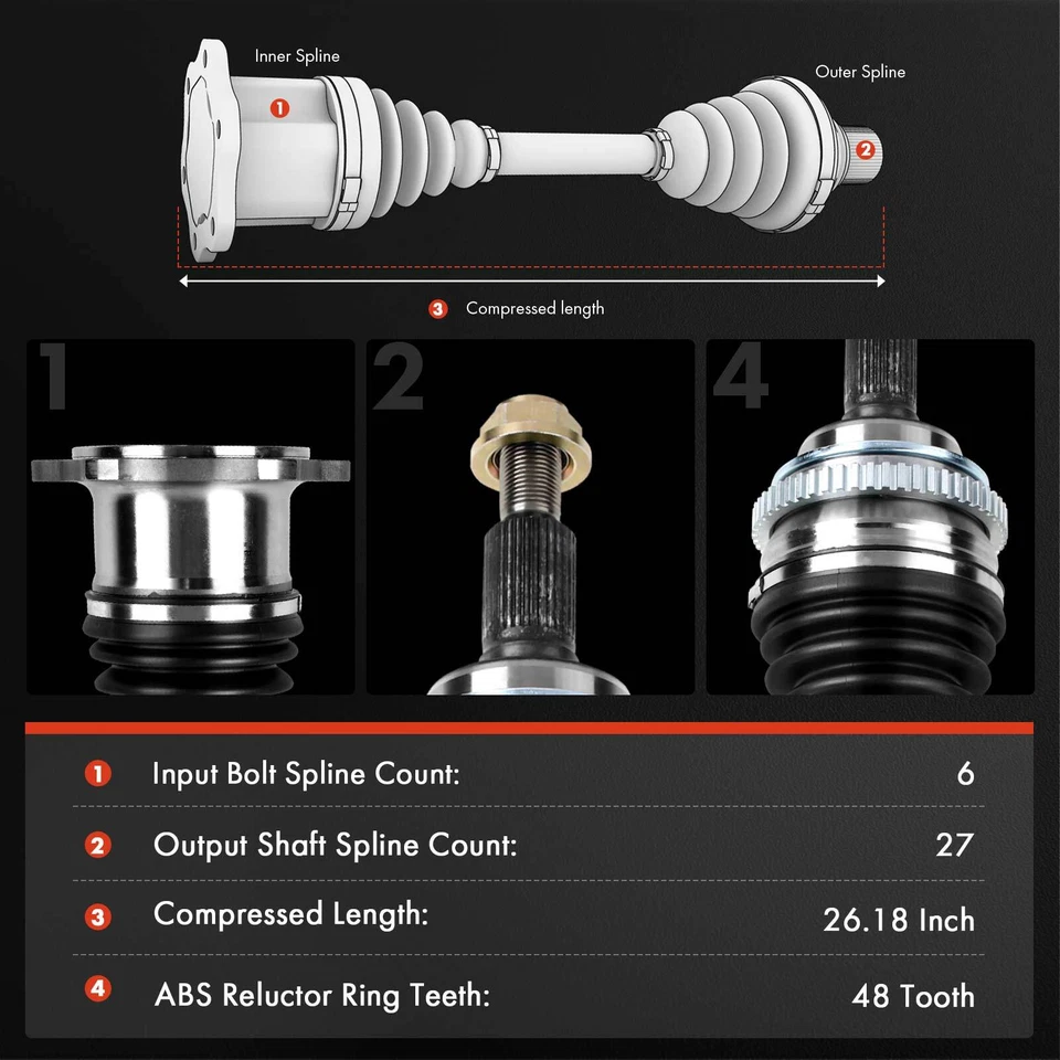 Conjunto de eje CV trasero izquierdo o derecho para Mercedes-Benz E320 W210 1998-2003 vagón Foto 2 de 4
