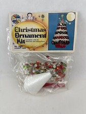 1980 Holiday Starry Tree Sequin Beaded Christmas Ornament Kit NOS New 