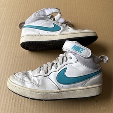 Kids Sz 6Y Nike Court Borough Mid 2 White Teal Casual Training Shoes CD7782 117