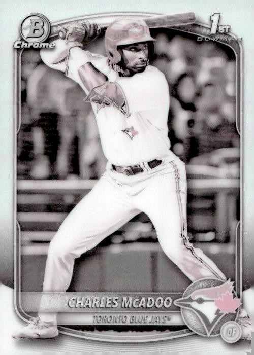 2025 Bowman #BCP-150 Charles McAdoo 1st Chrome Prospect Pearl Refractor SSP