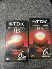 Lot of 2 New, Sealed TDK Premium Quality HS 6 Hour T-120 Blank VHS Video Tapes