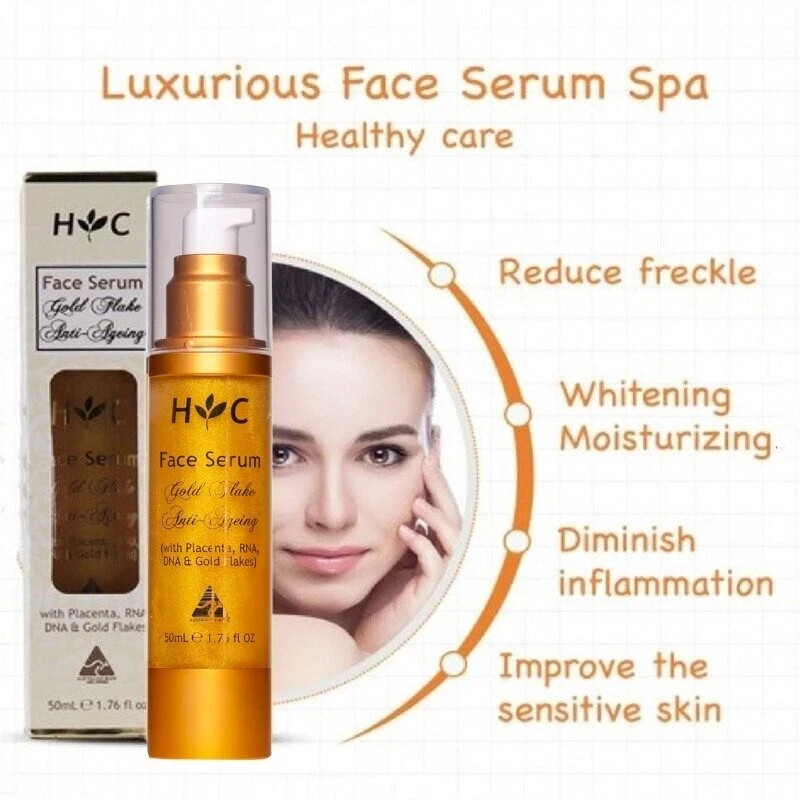 Healthy Care Face Serum with Placenta, RNA, DNA & Golden Flakes 50ml/ 1.76fl.oz.