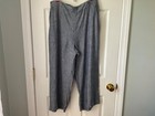 Soft Surroundings Blue Linen Wide Leg Crop Pants Large Elastic Waist Chambray — photo 3