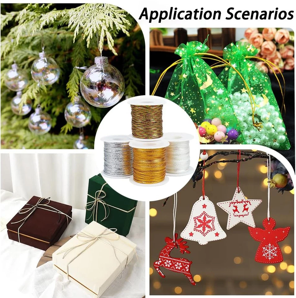 Cuerda trenzada de hilo ocho hilos para hacer hilo dorado trenzado soutache Foto 4 de 4