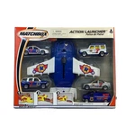 Vtg. Matchbox 2001 Action Lunchers Police Air Patrol 5 cars & Airplane New Boxed