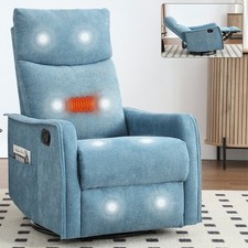 Modern 360  Swivel Rocker Recliner for Adults with Massage  Heating Living Room