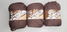 Lily Sugar 'N Cream Super Size Yarn 100 Cotton 4 oz Warm Brown Set of 3