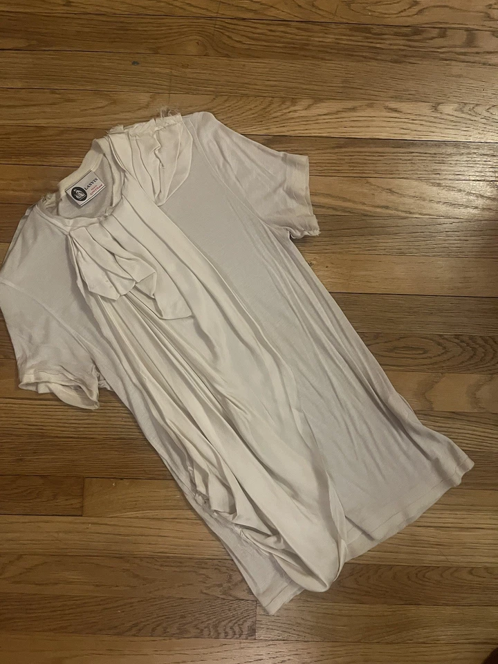 Top Lanvin de seda con cuello drapeado manga corta cremallera hombro Foto 2 de 4