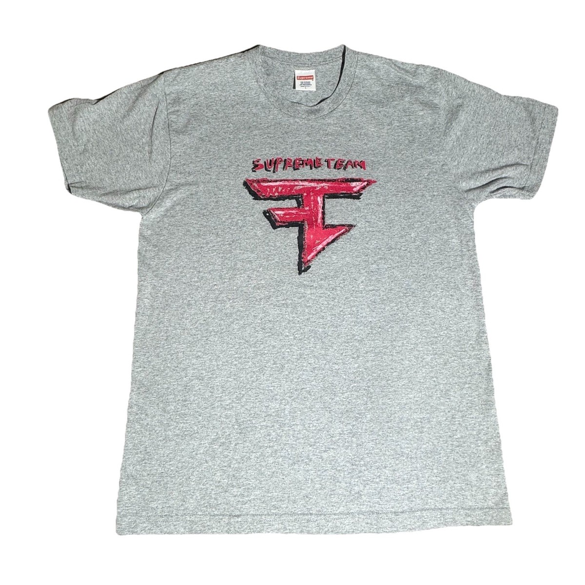 Size Large Supreme Team x FaZe Clan T-Shirt Gray Made USA