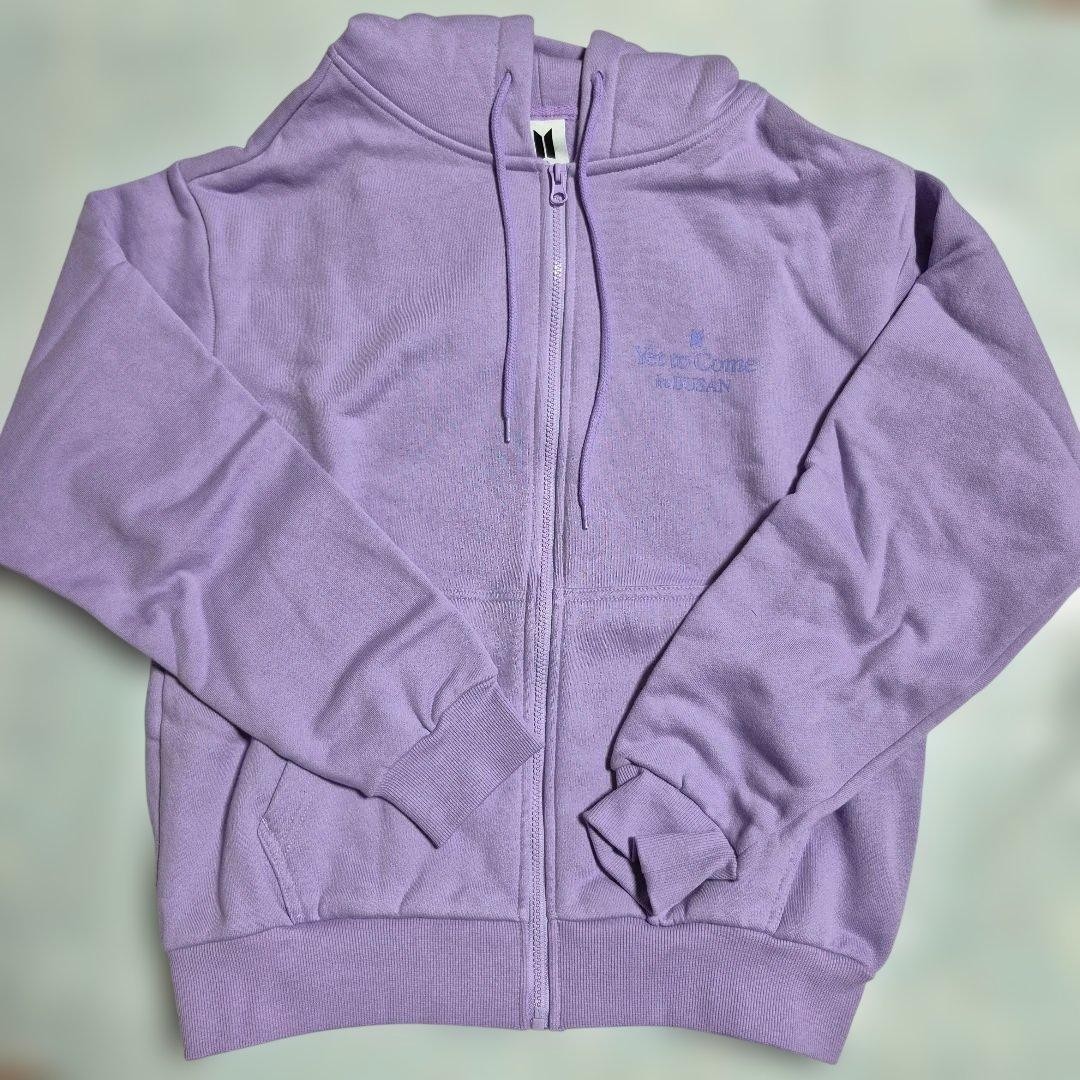 BTS Yet To Come in BUSAN Zip-Up Hoodie Lavender M Size Official