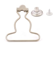 1 PCS 1.25 Inch Silvery Dungaree Fastener Overall Clip Suspender Buckle