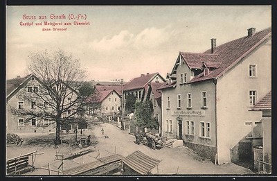 Ansichtskarte Ebnath, Gasthof und Metzgerei zum Oberwirt von Hans Brunner 