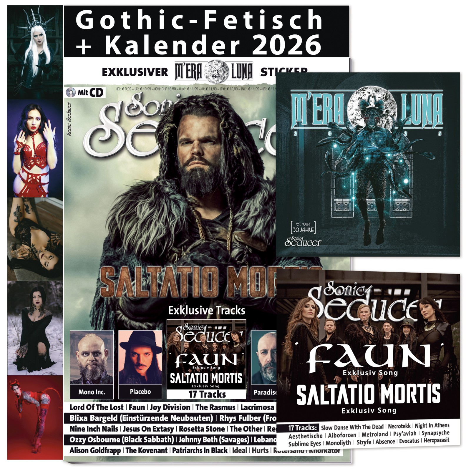 Sonic Seducer 09/2025 Saltatio Morits + Gothic F*tisch Kalender 2026 + Sticker