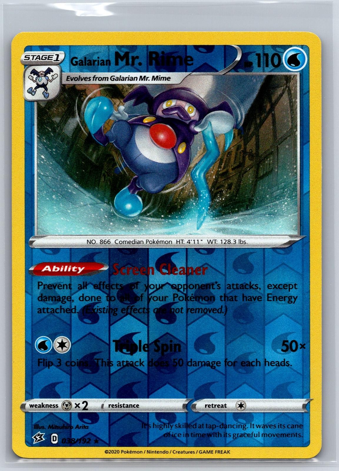 Galarian Mr. Rime 038/192 Rare Rebel Clash Pokemon Reverse Holo NM/M 623-7